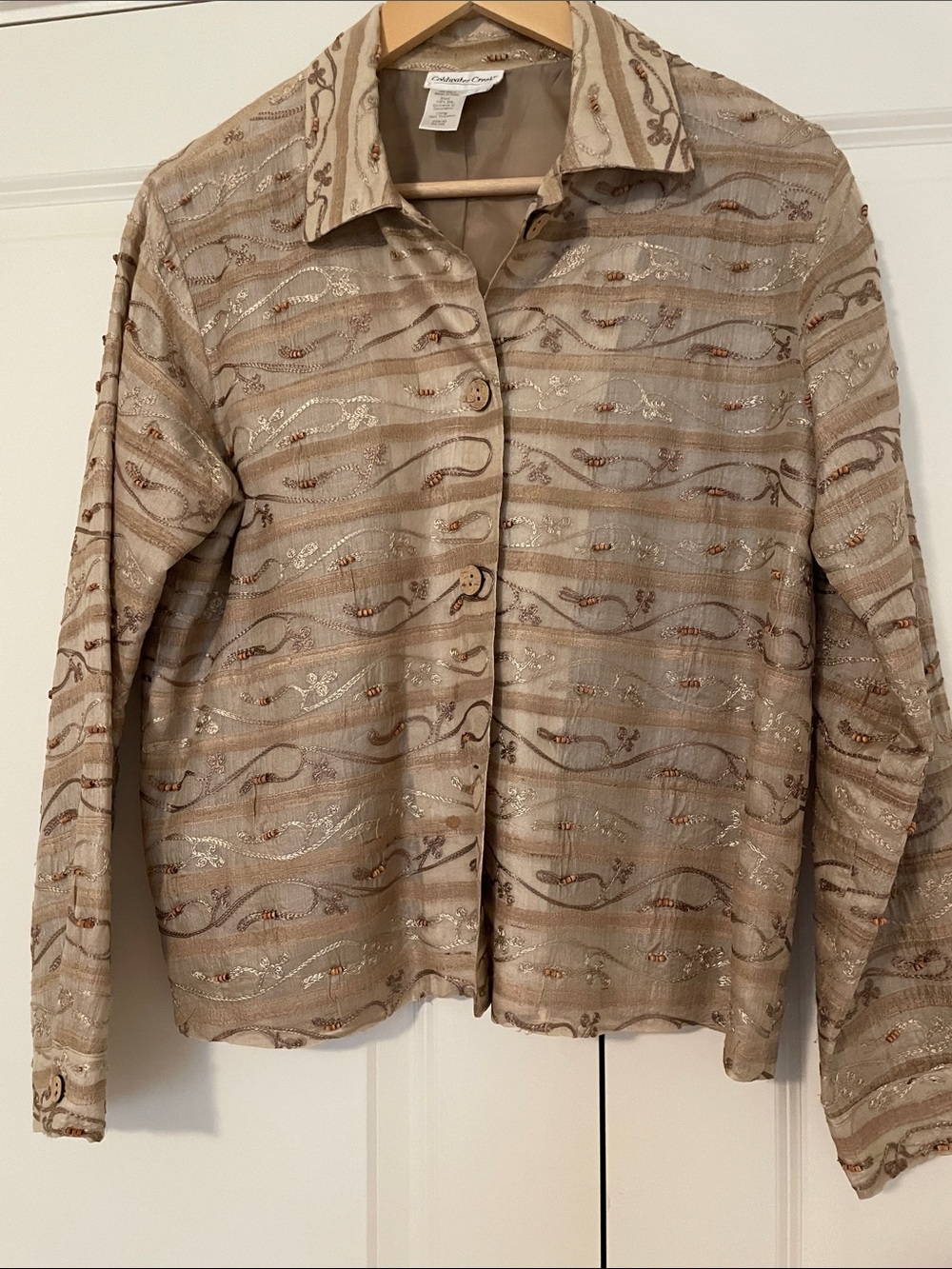 Coldwater Creek Gold Brown  Silk Blouse S